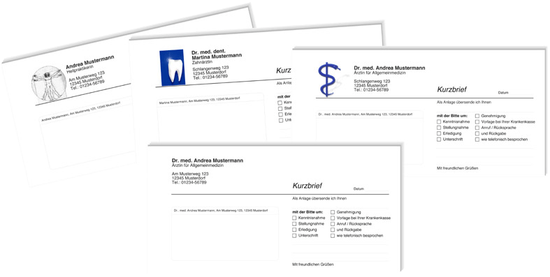 Kurzbriefe Einlang mit Ihrem Praxiseindruck