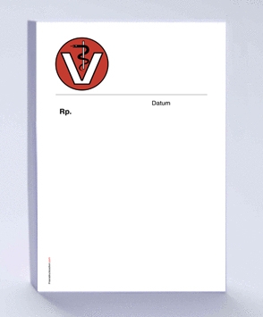 Rezeptblock Tierarzt mit Praxiseindruck