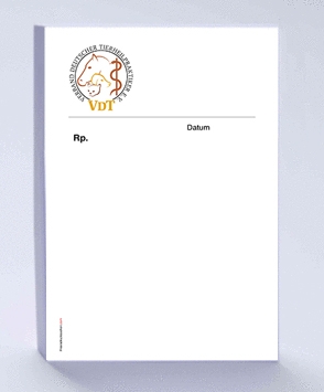 Rezeptblock Tierheilpraktiker  mit Praxiseindruck